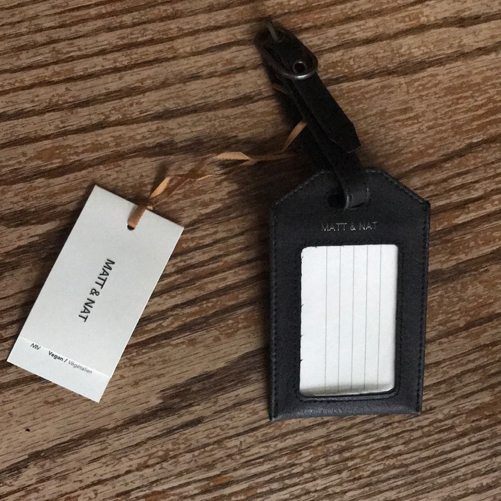 Matt & Nat Black Luggage Tag ID Holder